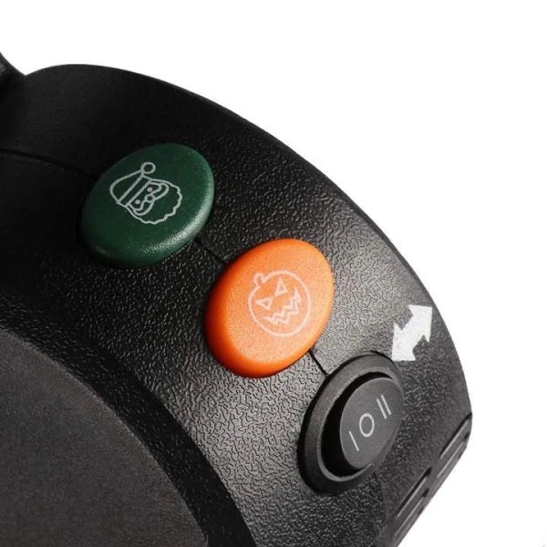 Christmas and Halloween holographic projection device with 12 holiday movies and built-in audio jack