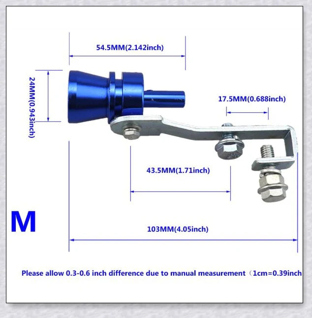 Turbo Exhaust Whistle - Aluminum alloy car accessory that creates a powerful, turbo-charged exhaust sound