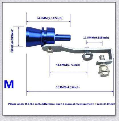 Turbo Exhaust Whistle - Aluminum alloy car accessory that creates a powerful, turbo-charged exhaust sound