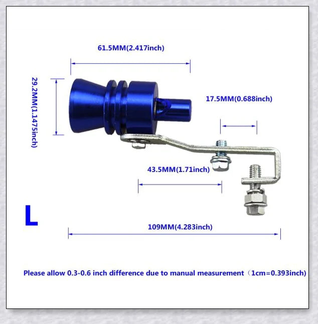Turbo Exhaust Whistle - Aluminum alloy car accessory that creates a powerful, turbo-charged exhaust sound