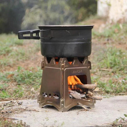 Folding Titanium Wood Stove - Compact, Lightweight, and Versatile Camping Stove for Outdoor Cooking