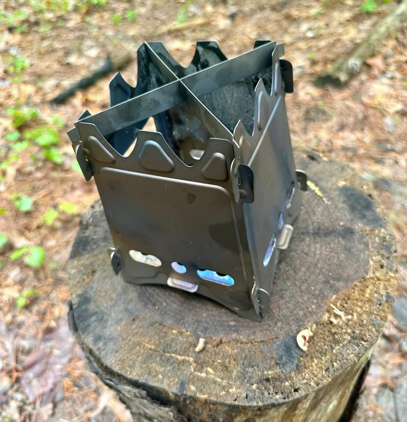 Folding Titanium Wood Stove - Compact, Lightweight, and Versatile Camping Stove for Outdoor Cooking