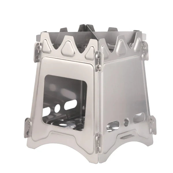 Folding Titanium Wood Stove - Compact, Lightweight, and Versatile Camping Stove for Outdoor Cooking