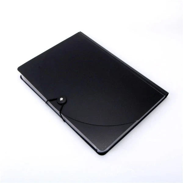12-pocket expanding file folder in black, navy blue, and gray colors for efficient document organization