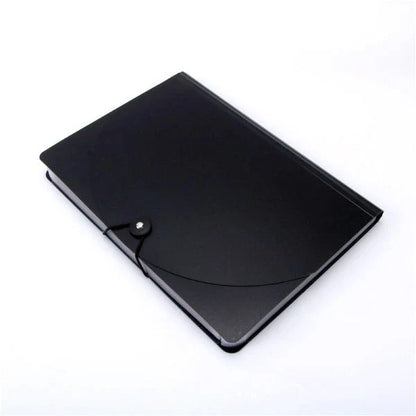 12-pocket expanding file folder in black, navy blue, and gray colors for efficient document organization