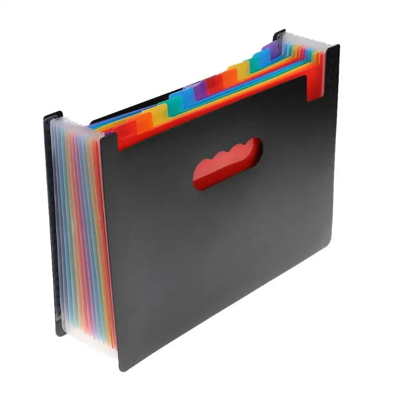 12-pocket expanding file folder in black, navy blue, and gray colors for efficient document organization