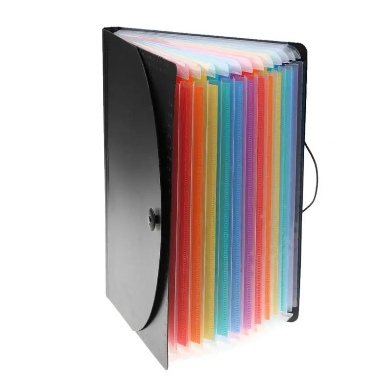 12-pocket expanding file folder in black, navy blue, and gray colors for efficient document organization