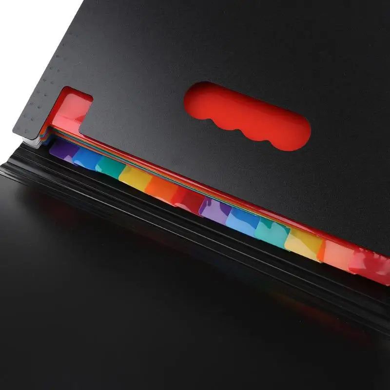 12-pocket expanding file folder in black, navy blue, and gray colors for efficient document organization