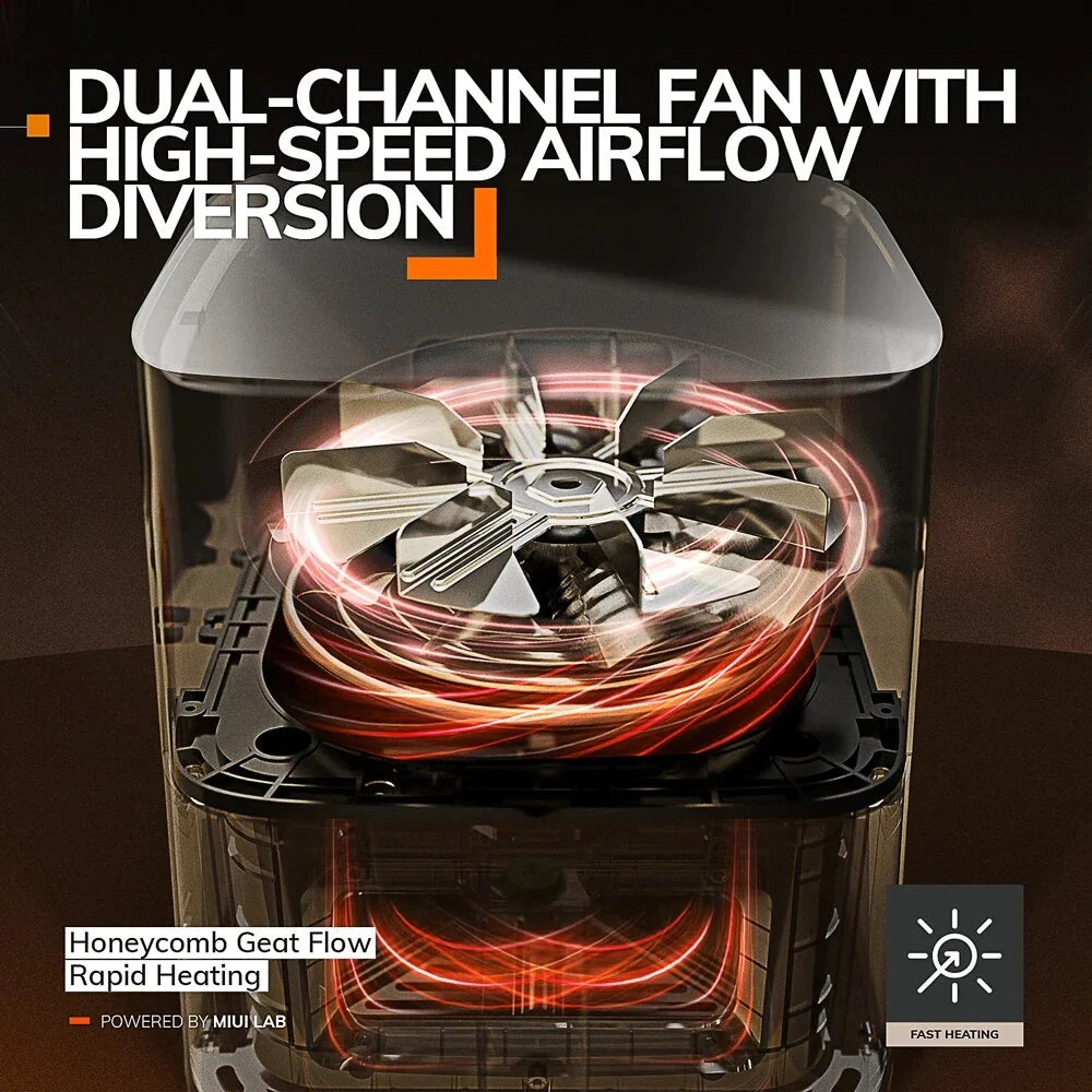 Family-sized air fryer with intuitive touch controls, nonstick basket, and visible window for monitoring cooking progress