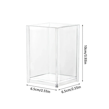 Plastic Makeup Brush Holder with Acrylic Storage Rack - Sleek and Functional Vanity Organizer