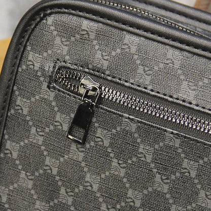 Stylish plaid crossbody bag for men's casual commute, featuring a spacious main compartment and adjustable shoulder strap
