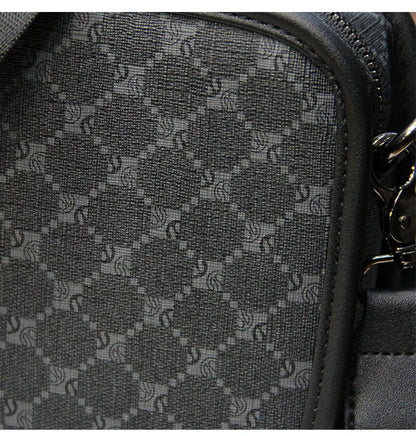 Stylish plaid crossbody bag for men's casual commute, featuring a spacious main compartment and adjustable shoulder strap