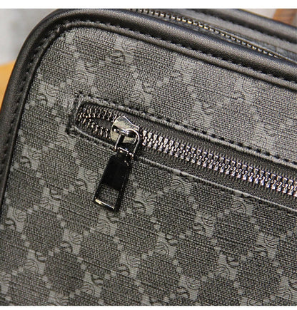 Stylish plaid crossbody bag for men's casual commute, featuring a spacious main compartment and adjustable shoulder strap