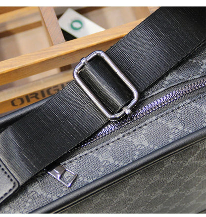 Stylish plaid crossbody bag for men's casual commute, featuring a spacious main compartment and adjustable shoulder strap