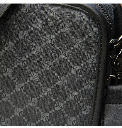 Stylish plaid crossbody bag for men's casual commute, featuring a spacious main compartment and adjustable shoulder strap