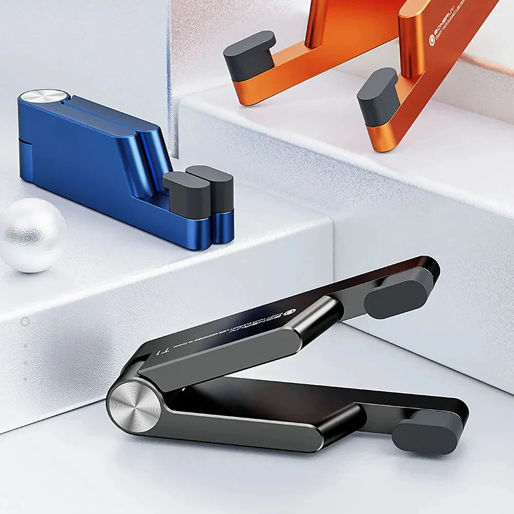 Portable Aluminum Folding Phone Stand with Sleek Design and Compact Size