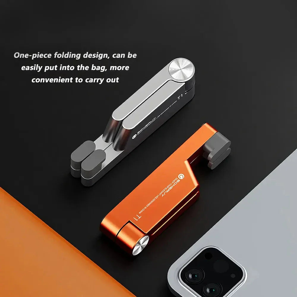 Portable Aluminum Folding Phone Stand with Sleek Design and Compact Size