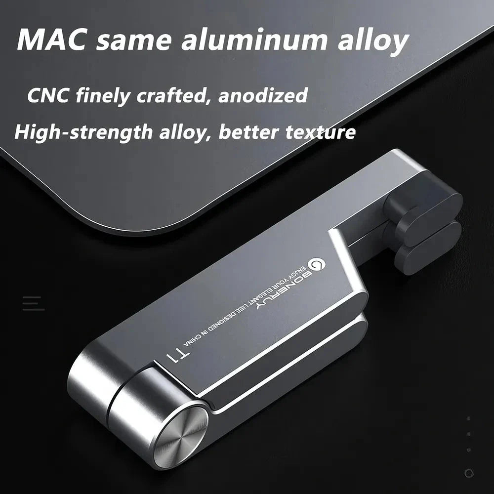 Portable Aluminum Folding Phone Stand with Sleek Design and Compact Size