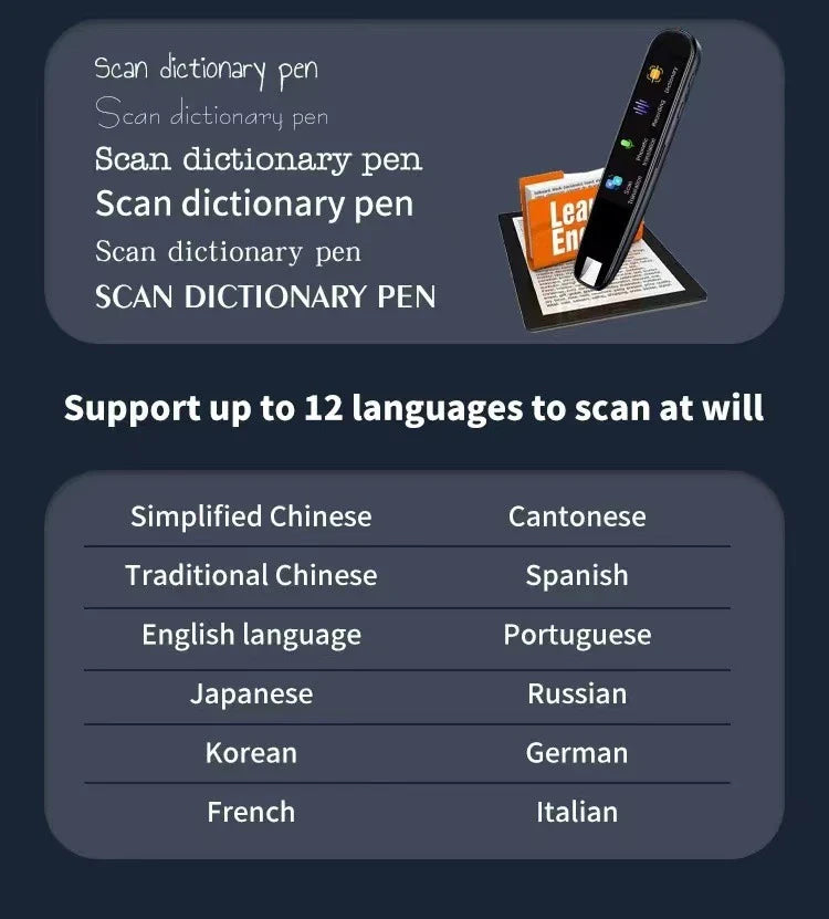 International Edition Scanning Translation Pen - Portable device for instant multilingual text translation