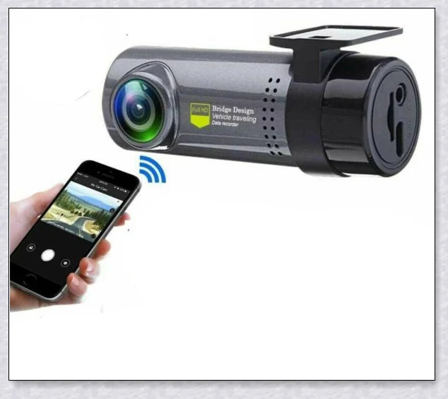Hidden Wireless Dash Cam with 170-degree wide-angle lens, collision detection, and seamless smartphone integration