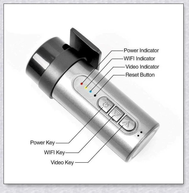 Hidden Wireless Dash Cam with 170-degree wide-angle lens, collision detection, and seamless smartphone integration