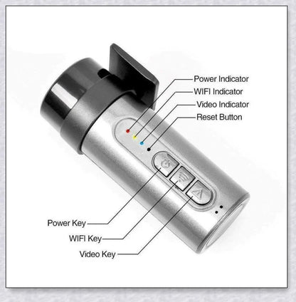 Hidden Wireless Dash Cam with 170-degree wide-angle lens, collision detection, and seamless smartphone integration