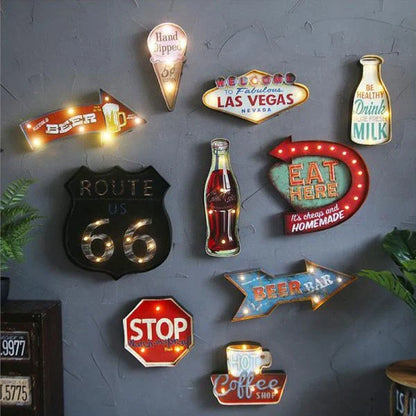American Iron Ice Cream LED Lamp with ice cream-shaped bulbs and industrial-inspired frame