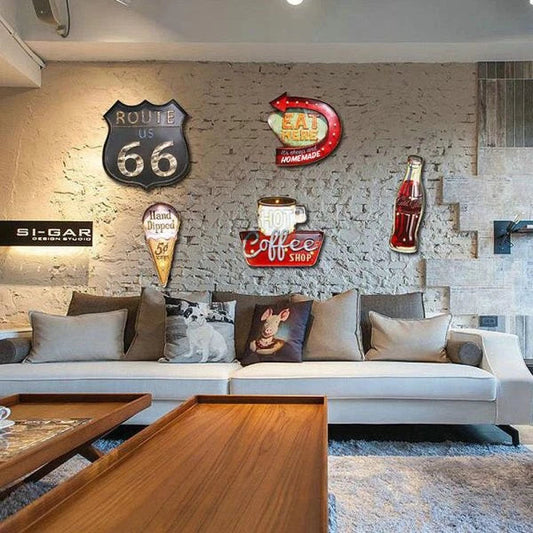 American Iron Ice Cream LED Lamp with ice cream-shaped bulbs and industrial-inspired frame