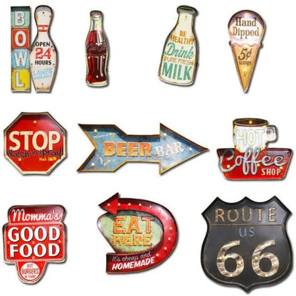 American Iron Ice Cream LED Lamp with ice cream-shaped bulbs and industrial-inspired frame