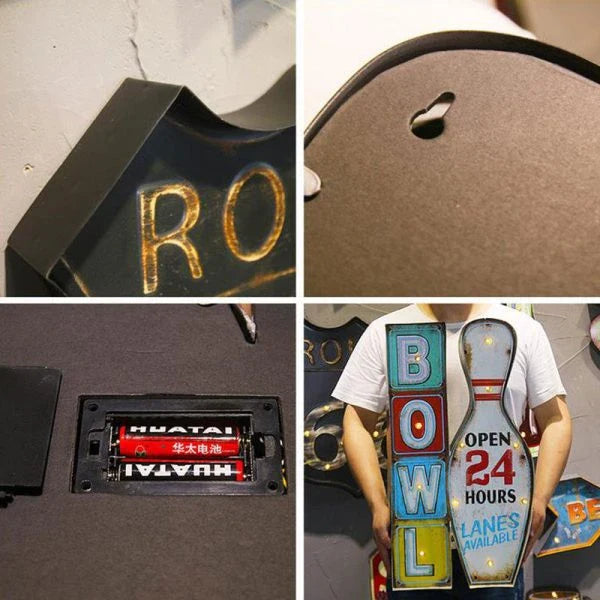 American Iron Ice Cream LED Lamp with ice cream-shaped bulbs and industrial-inspired frame