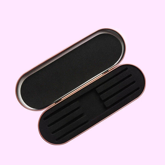 4-Slot Eyelash Tweezers Storage Box in Silver: Secure, Protect, and Organize Your Lash Tools
