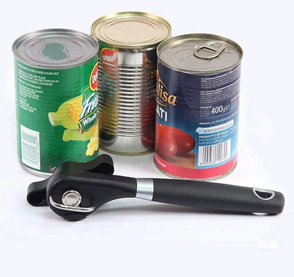 Trendha Durable Can Opener with stainless steel blades and ergonomic grip for easy, effortless can opening