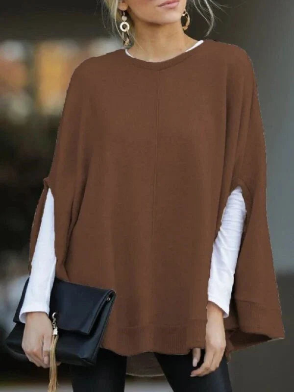Hhomeenjoy Bat Sleeve Knit Top Poncho