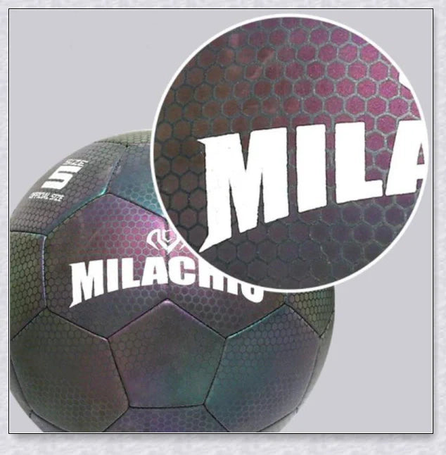 Luminous soccer ball night light that glows and creates hologram effects under camera flash