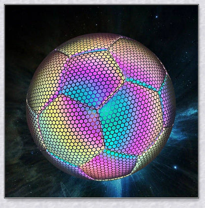 Luminous soccer ball night light that glows and creates hologram effects under camera flash