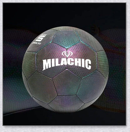Luminous soccer ball night light that glows and creates hologram effects under camera flash