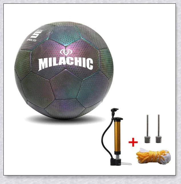 Luminous soccer ball night light that glows and creates hologram effects under camera flash