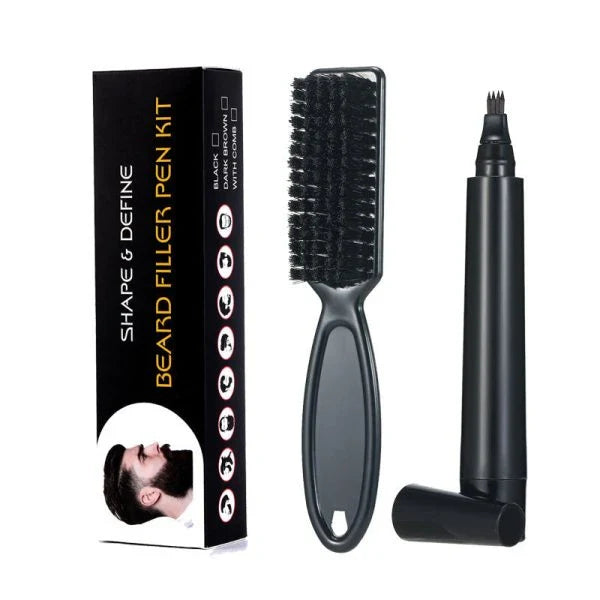 Beard Filler Pen Kit - Natural beard filling pen for men with precision brush applicator