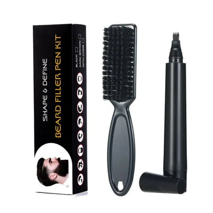 Beard Filler Pen Kit - Natural beard filling pen for men with precision brush applicator