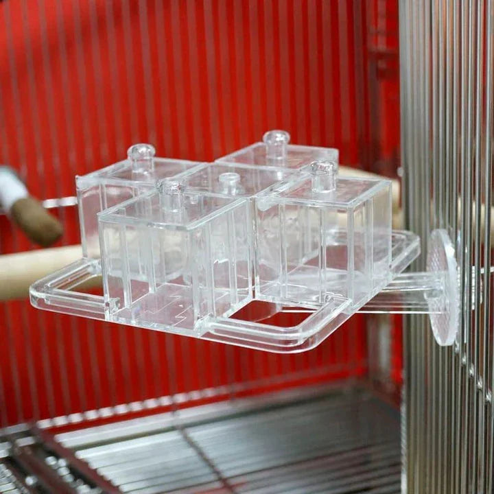 Trendha Foraging Carousel for Parrots - A durable polycarbonate carousel with multiple compartments to challenge your parrot's problem-solving skills and natural foraging instincts.