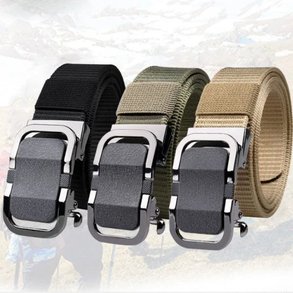 Automatic Buckle made with durable nylon strap and alloy construction for a sleek, sophisticated look