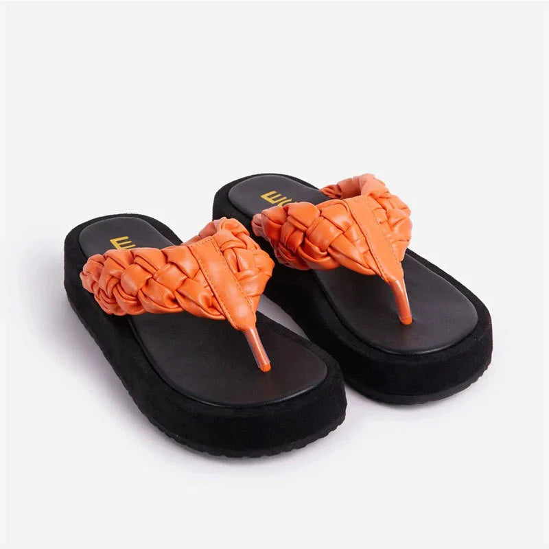 Stylish and comfortable fashion flip-flops with a round toe design, available in various colors