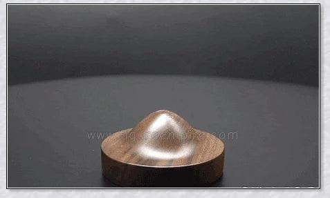 Wooden Mountain Whiskey Glass with a charming mountain silhouette design and natural wooden tray