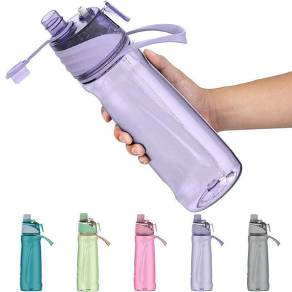 Dual-function sports water bottle with a spray feature, made from eco-friendly Tritan material