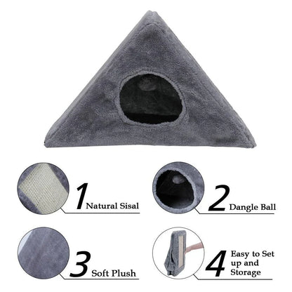 Funny Small Scratcher for Cats - Stylish Scratching Post with Premium Wood and Rope Construction