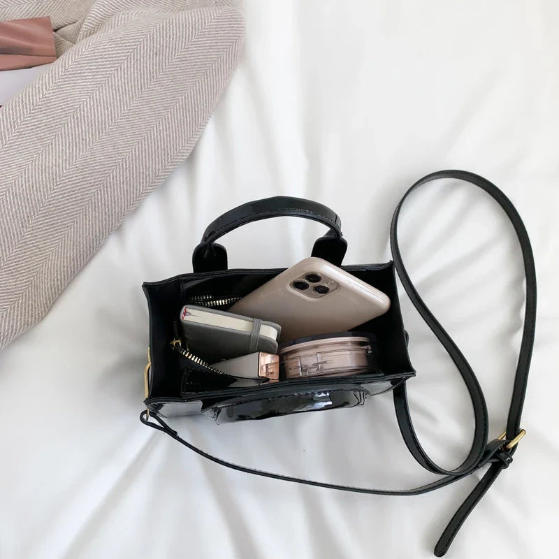 Designer PU Leather Shoulder Bag in Silver Color with Zippered Closure and Chic Letter Detailing