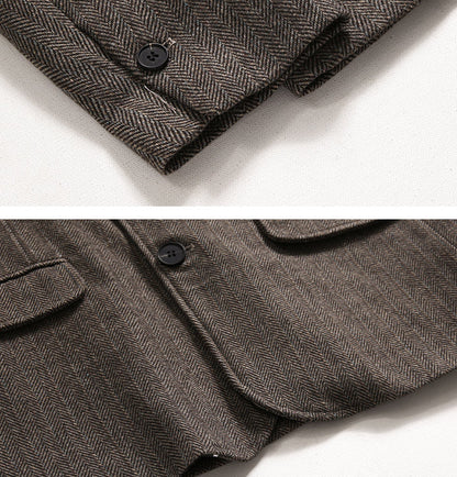 Premium Korean-inspired small suit with relaxed, loose fit and thickened high-grade polyester fabric