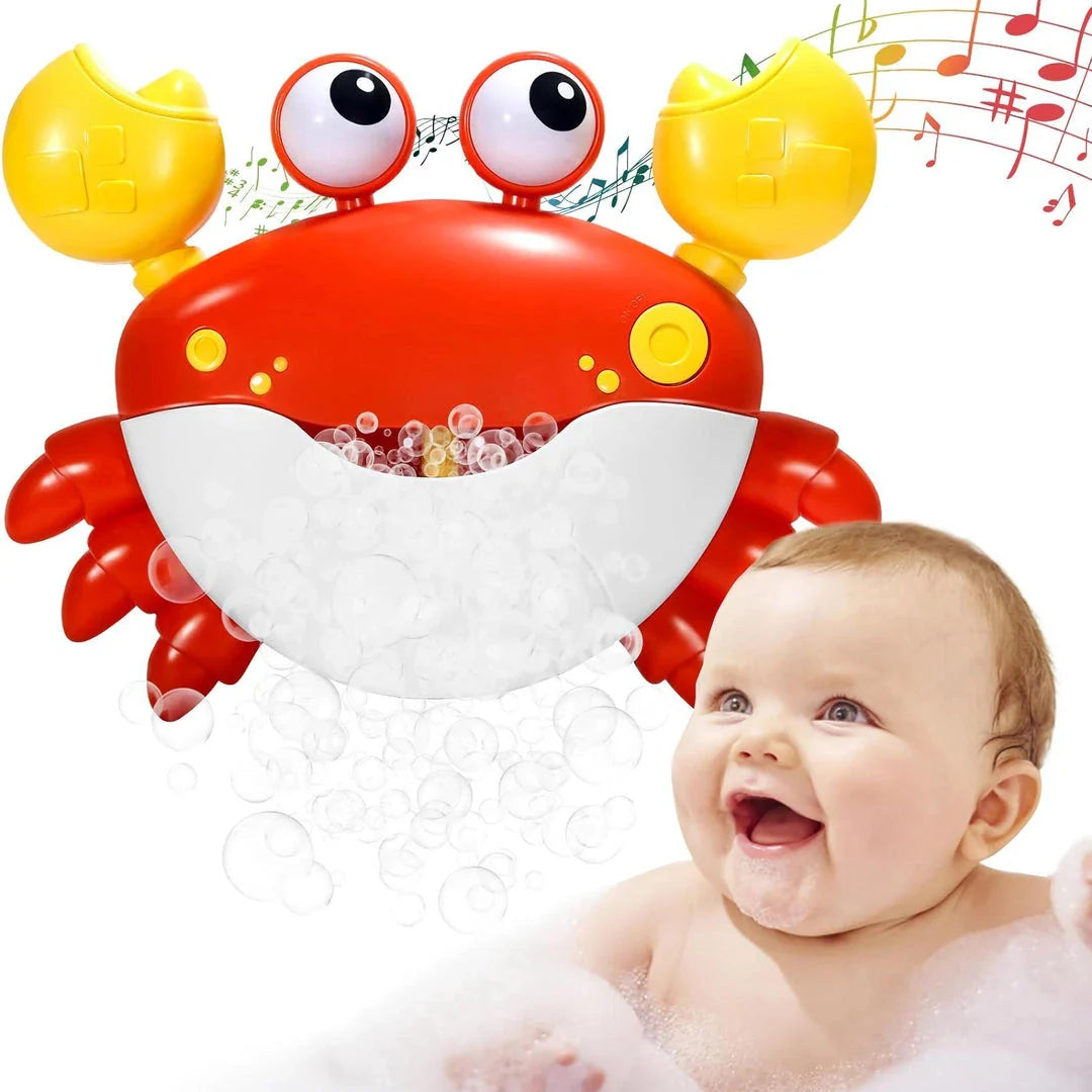 Red Crab Bath Toy Bubble Machine - Colorful Bubble-Making Machine for Entertaining Kids During Bath Time