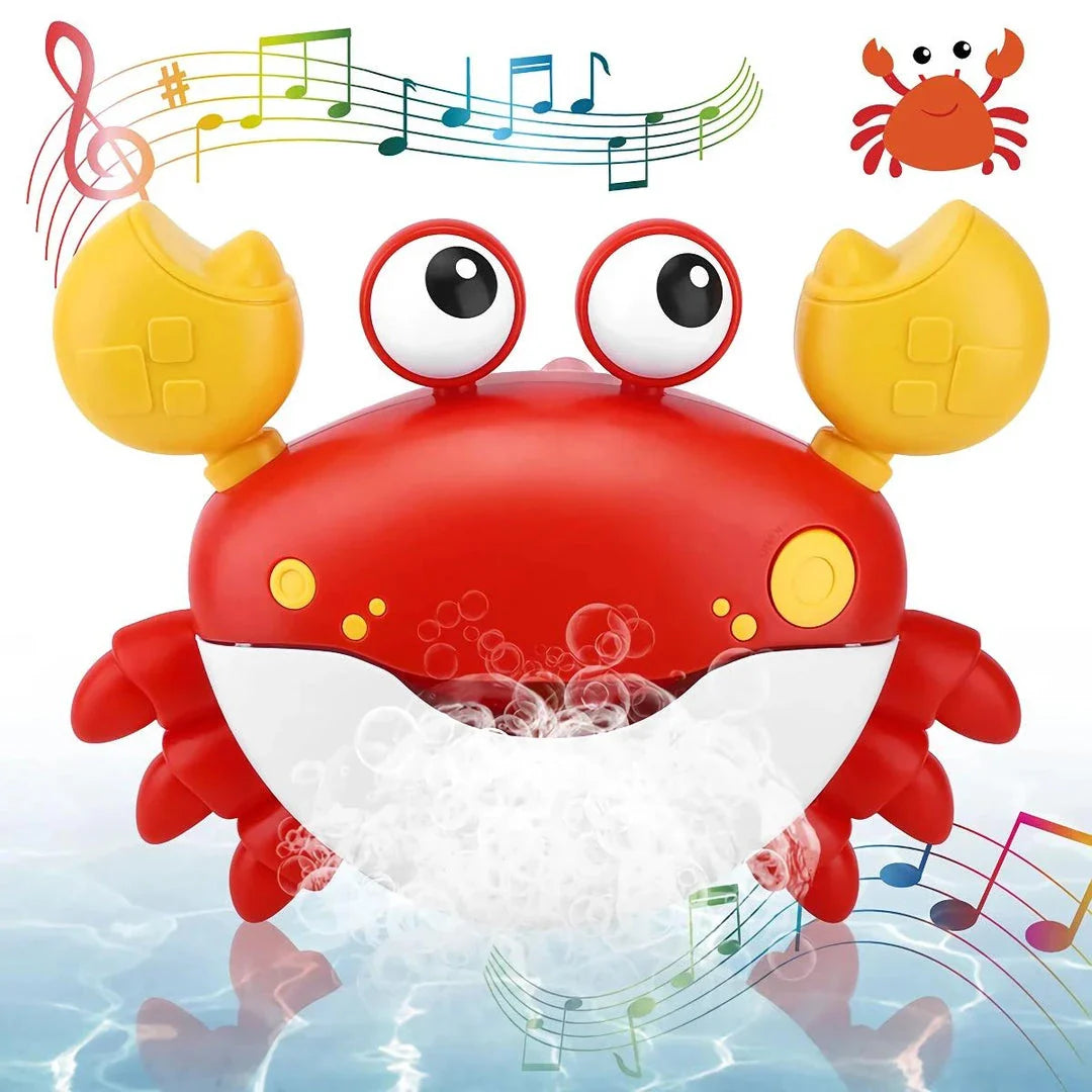 Red Crab Bath Toy Bubble Machine - Colorful Bubble-Making Machine for Entertaining Kids During Bath Time