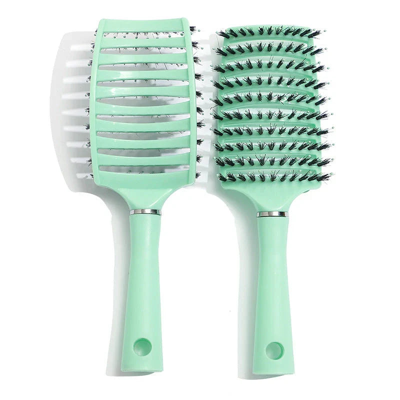 Women's Wet Curly Detangling Hair Brush with ergonomic design and flexible bristles for effortless styling and detangling of curly hair